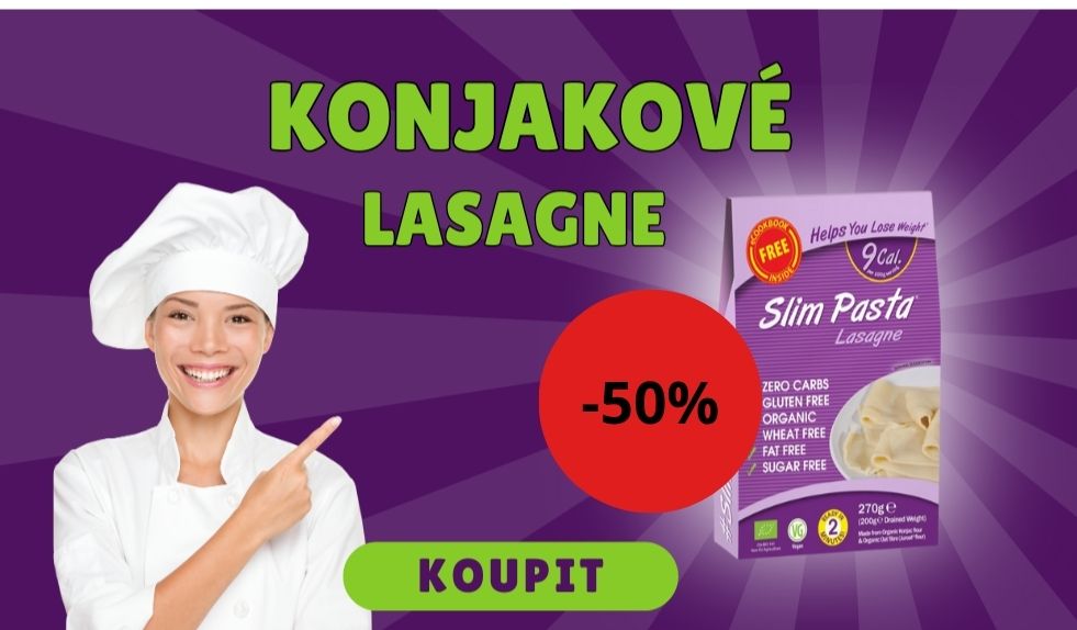 Sleva 50% lasagne.