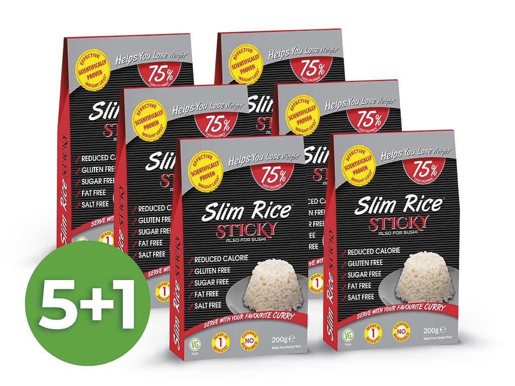 Slim Rice Balíček konjakové rýže Sticky bez nálevu 5+1 ZDARMA