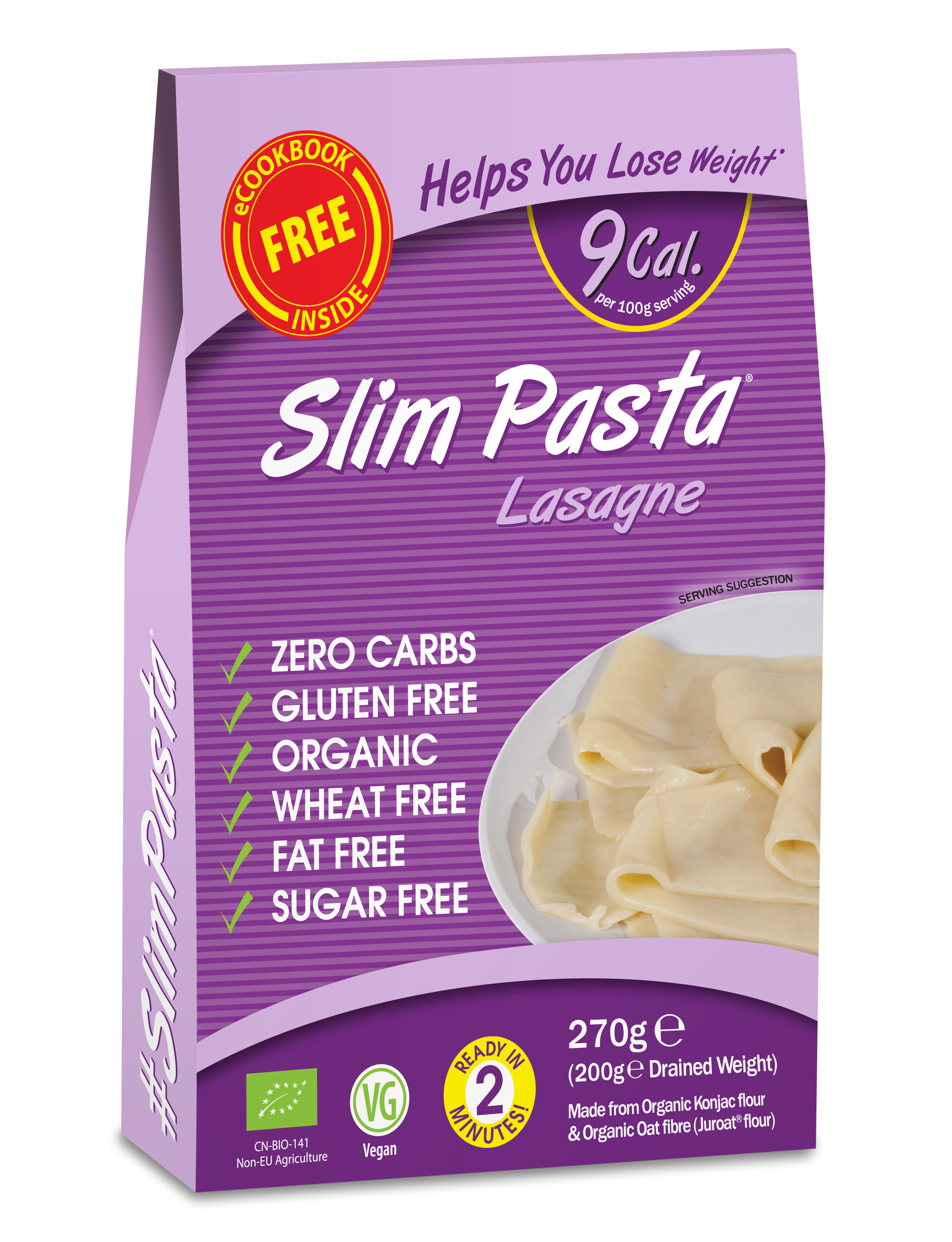 Slim Pasta konjakové lasagne BIO 270 g