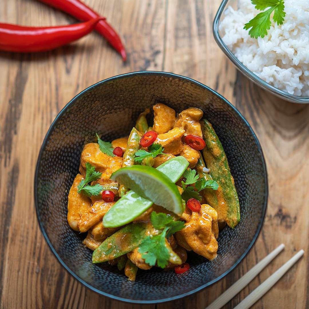 Thajské červené karí s ryžou Slim Pasta