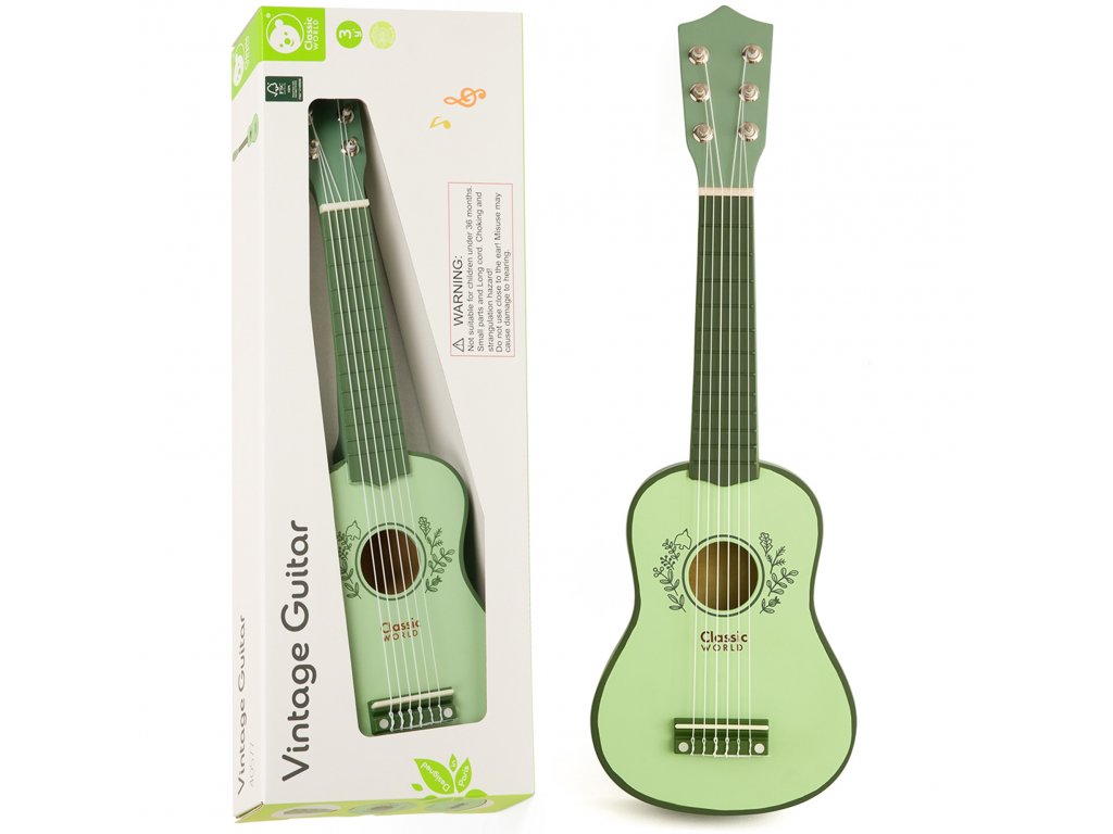 CLASSIC WORLD Vintage drevená gitara pre deti 3+