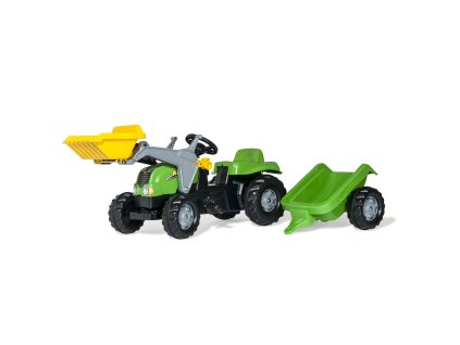 Rolly Toys rollyKid Pedálový traktor s lyžicou a prívesom