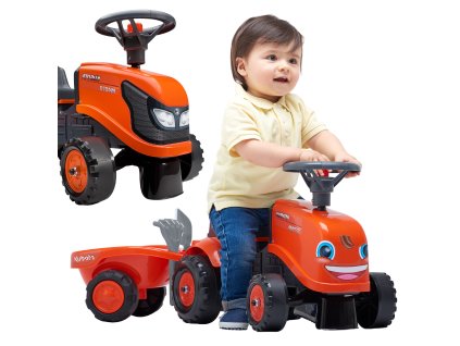 FALK Traktor Kubota Orange s prívesom + príslušenstvo od 1 roka