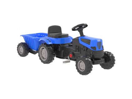 WOOPIE Farmer GoTrac MAXI PLUS Pedálový traktor s prívesom Modré tiché kolesá