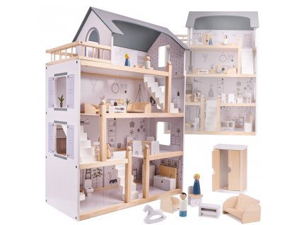 Drevený domček pre bábiky + nábytok 80cm