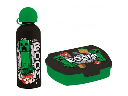 Minecraft box na obed + hliníková fľaša 500 ml