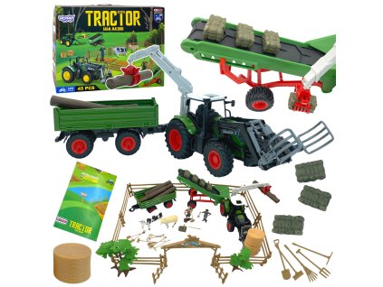 WOOPIE Poľnohospodárske stroje Set Traktor Traktor Domácnosť Mini farma Osada Farmári