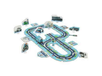 Policajná autodráha puzzle 47  ks