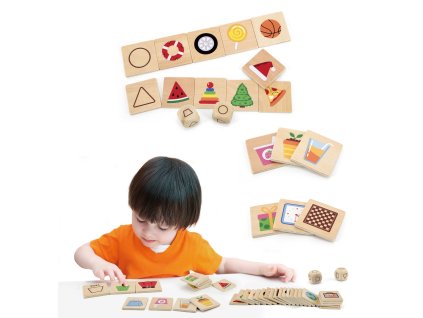 VIGA Vzdelávacie drevené puzzle Zápas tvarov 37 ks