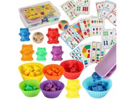 Medvedíky vzdelávacie učenie sa počítať montessori 44 ks