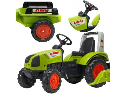 FALK Šliapací traktor Claas veľký s prívesom od 3 rokov