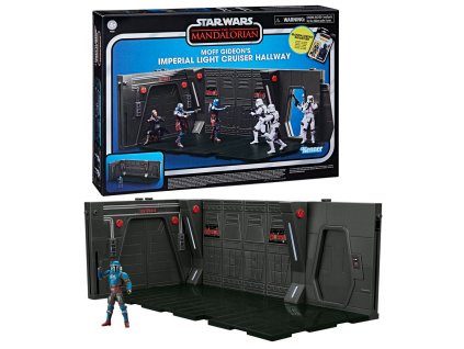 Star Wars Hracia súprava Moff Gideons Imperial Light Cruiser Hallway + figúrka Mandalorian Privateer 9,5cm