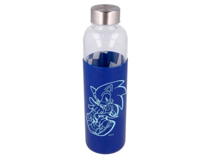 Sklenená fľaša so silikónovým krytom Sonic The Hedgehog 585 ml