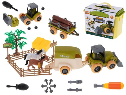 Gospodarstwo rolne farma taktor i siewnik do skrecenia 104827(2)