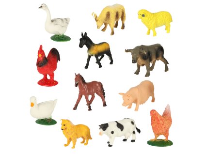 Figurki zwierzeta zagrodowe farma zestaw krowa kon 12szt 143985