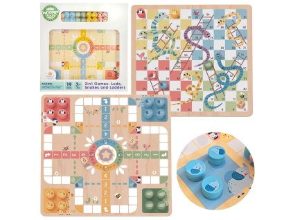 WOOPIE GREEN Logická stolová hra 2v1 Ludo Chinese + Snakes and Ladders