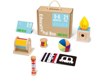 TOOKY TOY Box XXL Montessori vzdelávací 6v1 senzorický 0-6 mesiacov