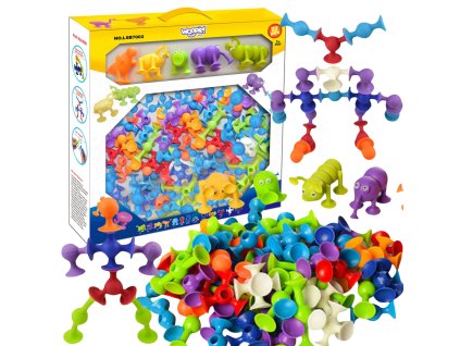 Stavebné bloky WOOPIE s prísavkami - Crazy Animals