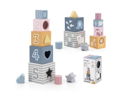 VIGA PolarB Pyramída Vzdelávacie puzzle kocky Sorter Blocks