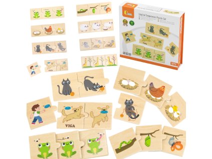 VIGA Drevené puzzle Aktivity so zvieratami