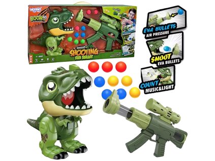 Interaktívna pištoľ na penové loptičky WOOPIE + vystreľovač dinosaurov