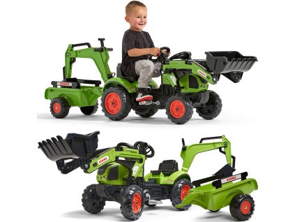 FALK Traktor s prívesom CLAAS Arion rýpadlo-nakladač + nakladač Od 2 rokov
