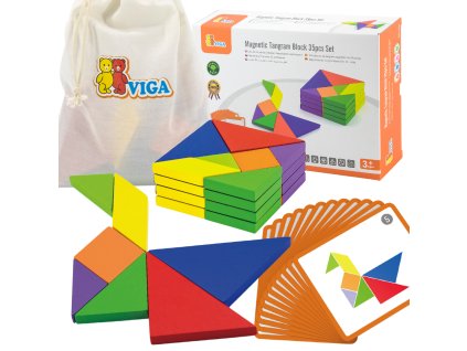 VIGA Tangram Drevené puzzle s certifikátom FSC