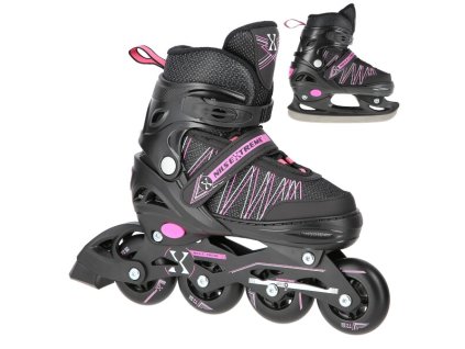 Kolieskové korčule NILS Extreme NH11912 A 2v1, ružové (Veľkosť S(31-34))