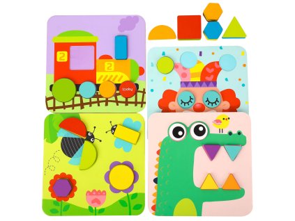 TOOKY TOY Puzzle 4 v 1 Mntessori Blocks Puzzle