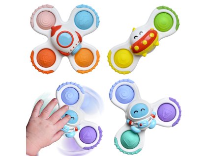 WOOPIE BABY Spinner Sensory Toy Rocket Space Ufo 3 ks.