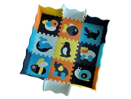 WOOPIE Detská penová podložka Farebná ohrádka s puzzle