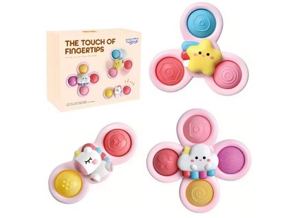 WOOPIE BABY Space Spinner Pop-it Sensory Toy vymeniteľná 3 ks ružová.