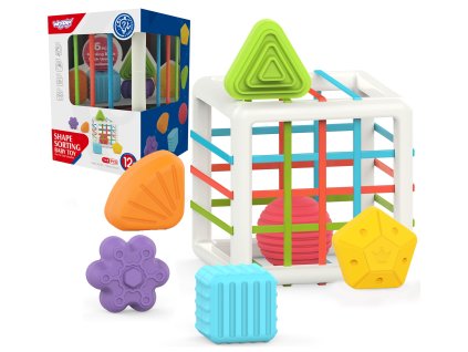 WOOPIE BABY Flexibilná senzorická kocka Baby Sorter Farebné tvary