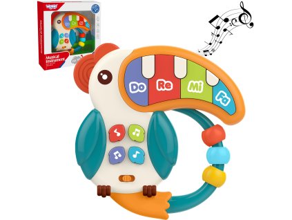 WOOPIE BABY Hudobná hračka Piano Teether Pelican 3v1