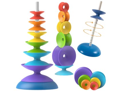 WOOPIE BABY Farebná veža Vzdelávacie pyramídové puzzle 18m+