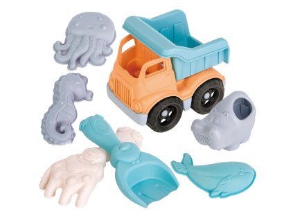 WOOPIE Sand Set with Car 7 ks BIOLOGICKY ODSTRAŇOVATEĽNÝ ORGANICKÝ MATERIÁL