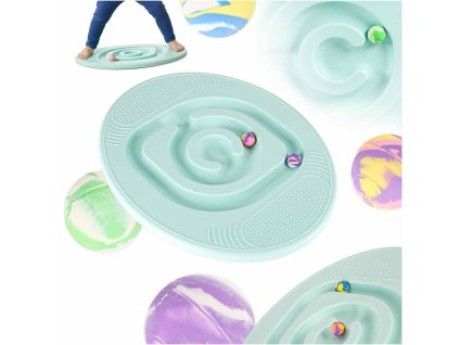 Rownowaznia do balansowania deska z labiryntem dla dzieci mietowa 179935