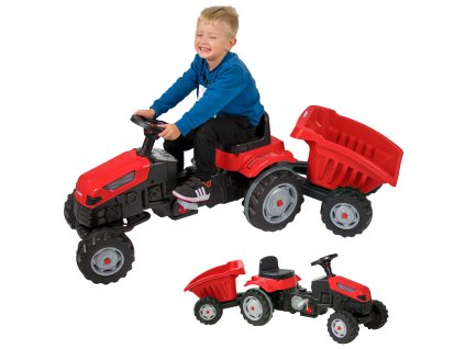 WOOPIE Pedálový traktor Farmer GoTrac MAXI s prívesom Tiché kolesá