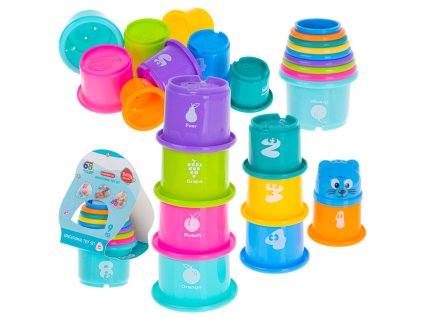 Kubeczki edukacyjne wieza piramida cyfry i owoce 108435(2)