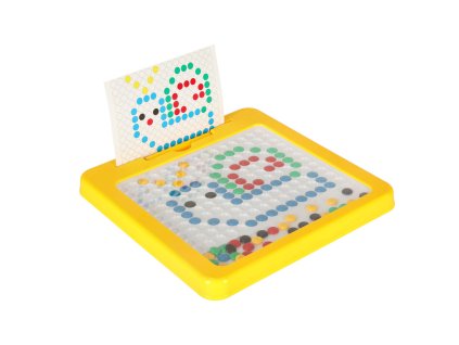 Tablica magnetyczna montessori mozaika kolorowe kropki zolta 26 x 26 cm 153887