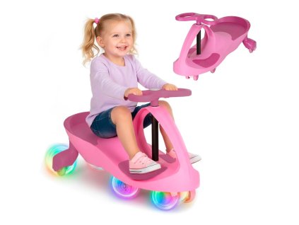 Jezdzik grawitacyjny LED Swing Fix S3 swiecace kola rozowy 178407