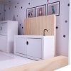 Domek dla lalek drewniany mebelki 80cm bialy szary 166642