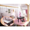 Domek dla lalek MDF drewniany z akcesoriami LED 78cm czarny 84036(2)