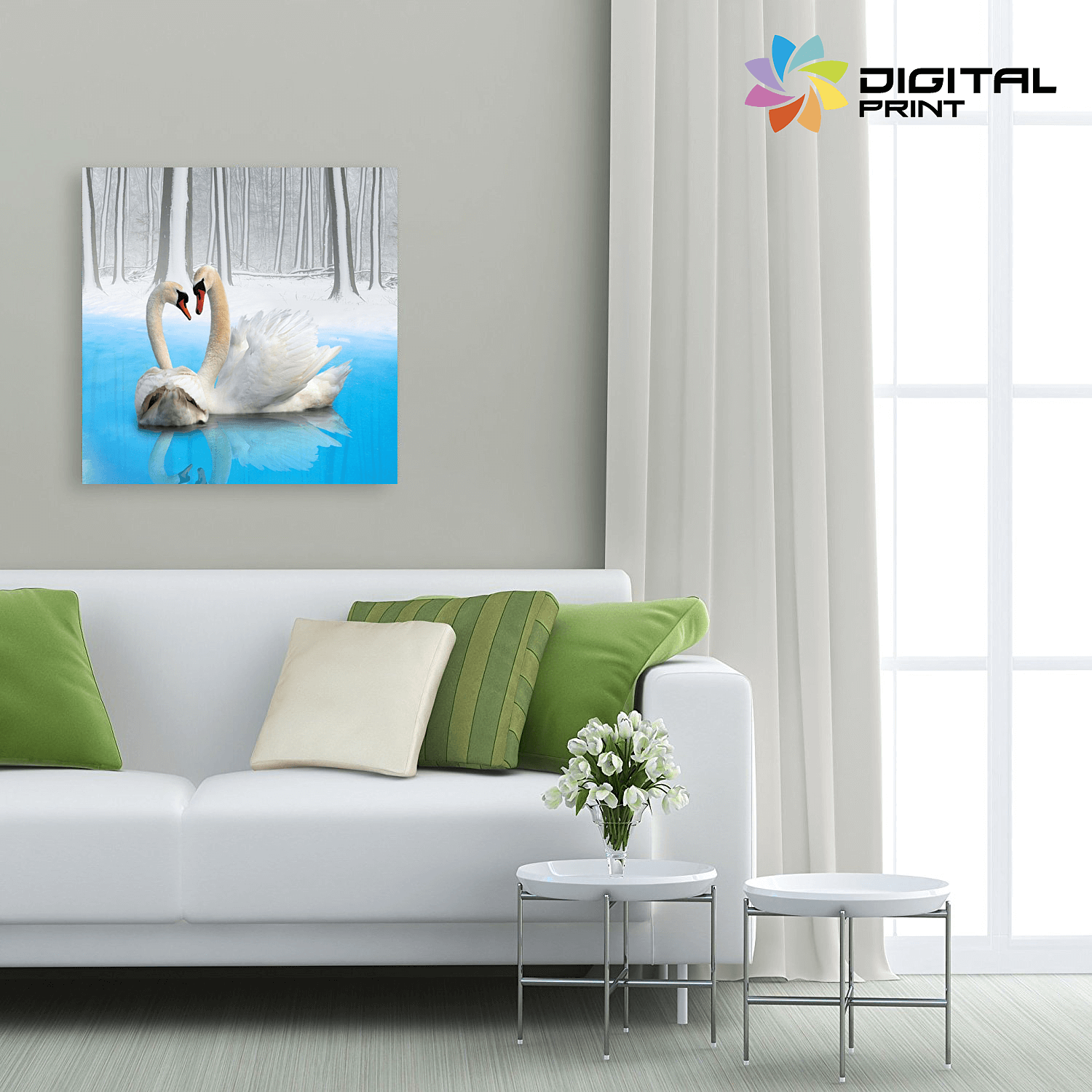 digitalny obraz na stenu akcia swan