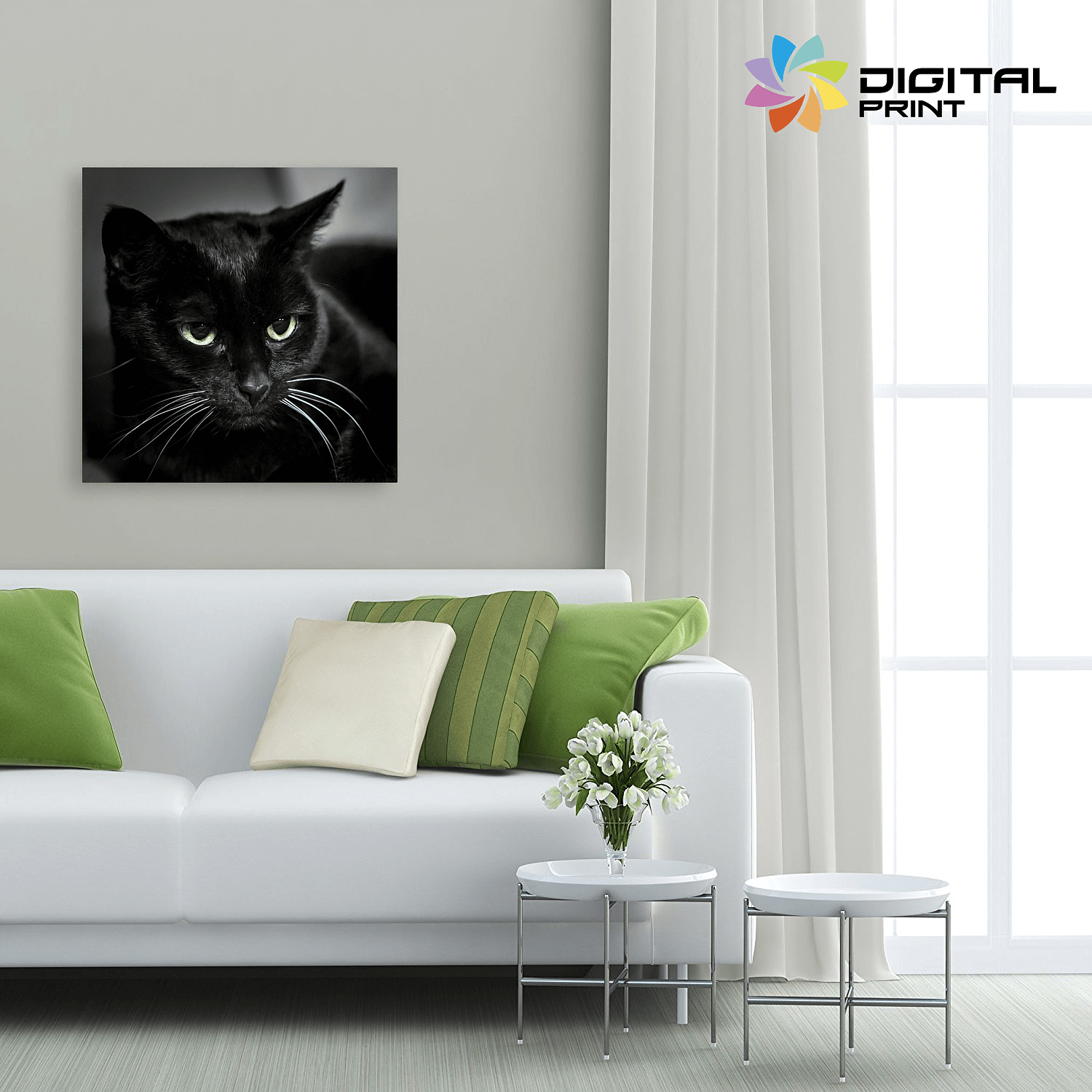 digitalny obraz na stenu akcia black cat