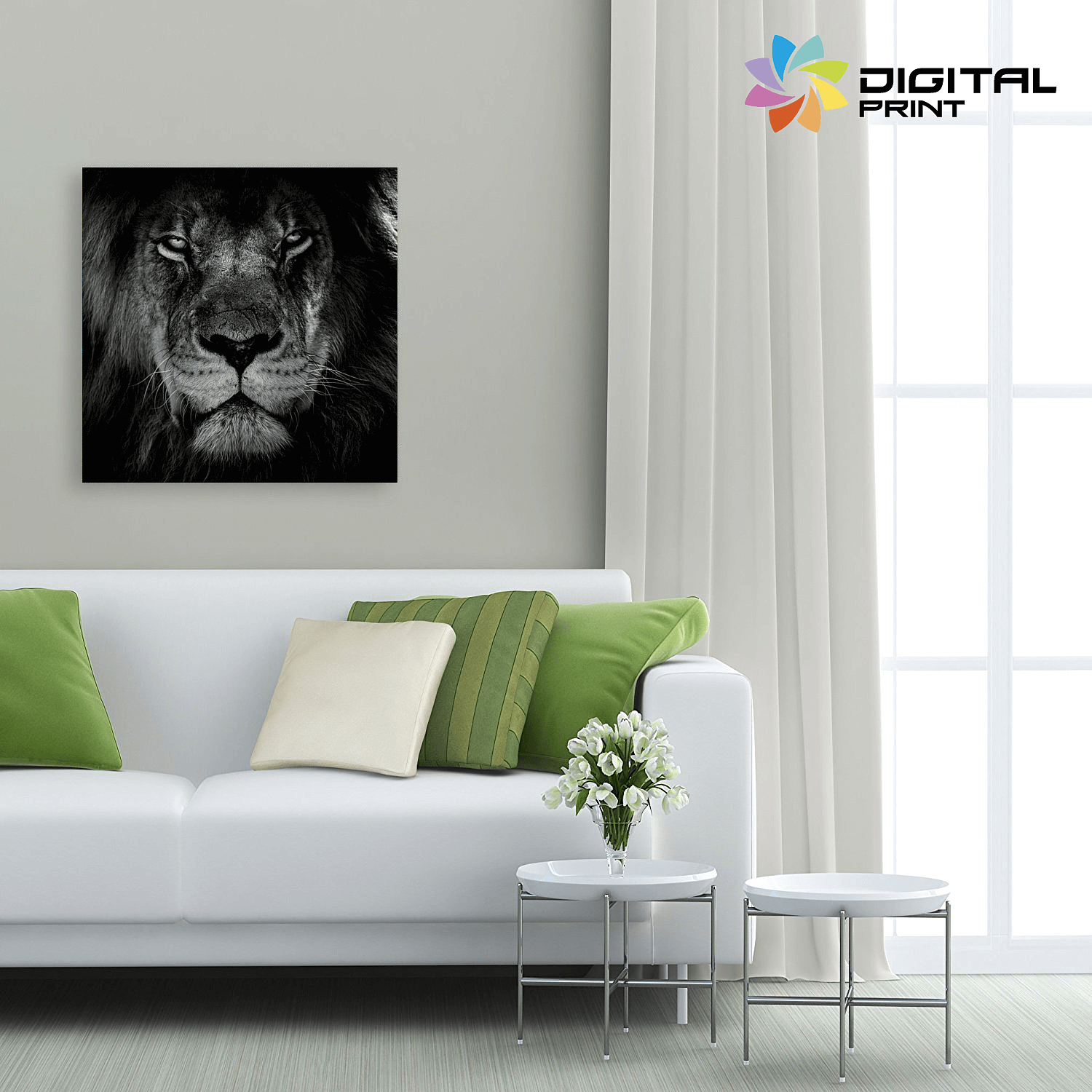 digitalny obraz na stenu akcia lion black