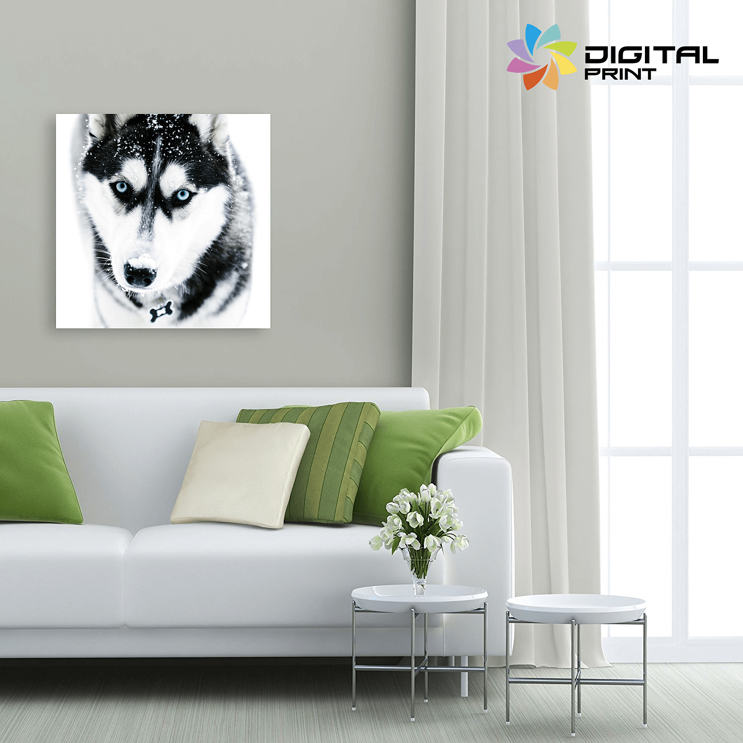 digitalny obraz na stenu akcia husky