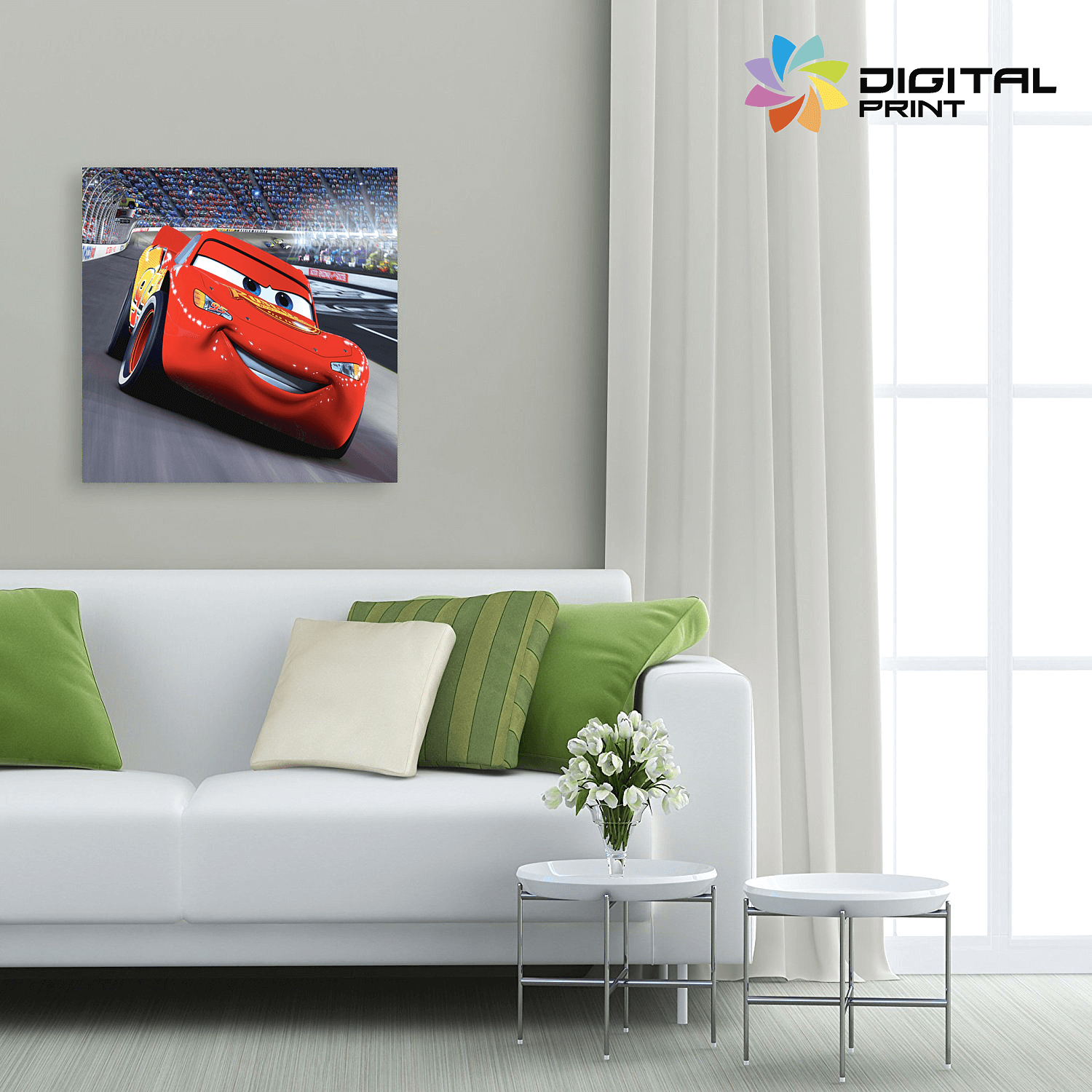 digitalny obraz na stenu cars