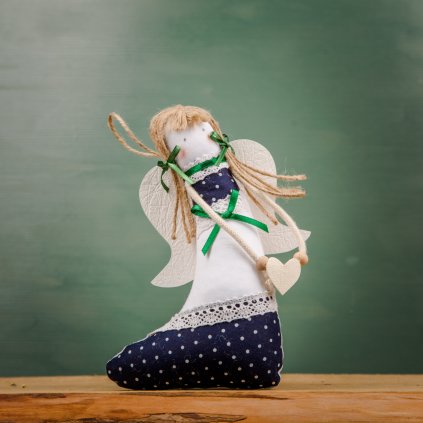 vankúš, vankúšik, anjel, darček, modrotlač, hra, pre deti, bábika, handmade, slovenské zvory, kroj, ľudové vzory