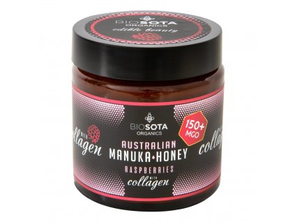 Manuka med MGO 150+ s kolagénom a malinami 130g